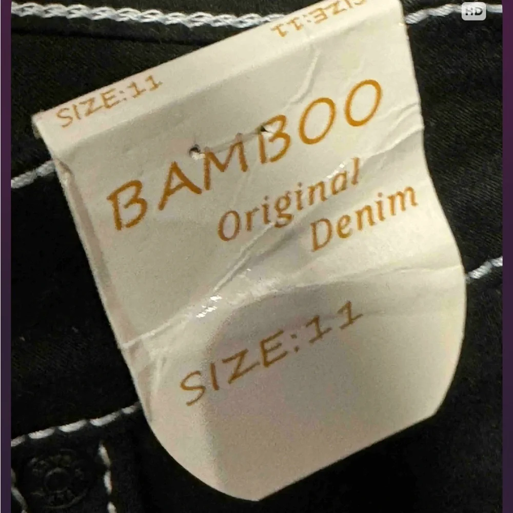 Bamboo Chic Black Flared Jeans with Contrast Stitching size 11 juniors